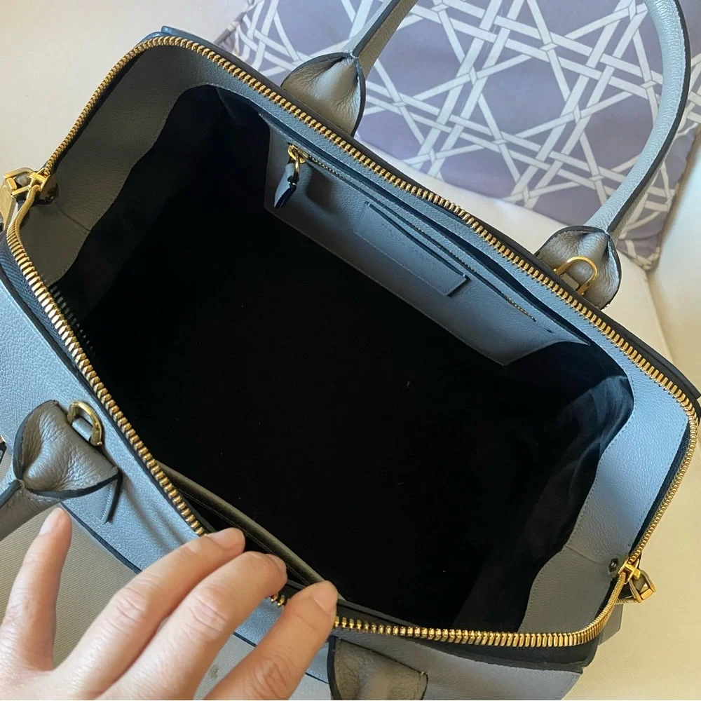 Auth Marc Jacobs Italy Medium Incognito Satchel Bag Grey Gold - Picture 4 of 14